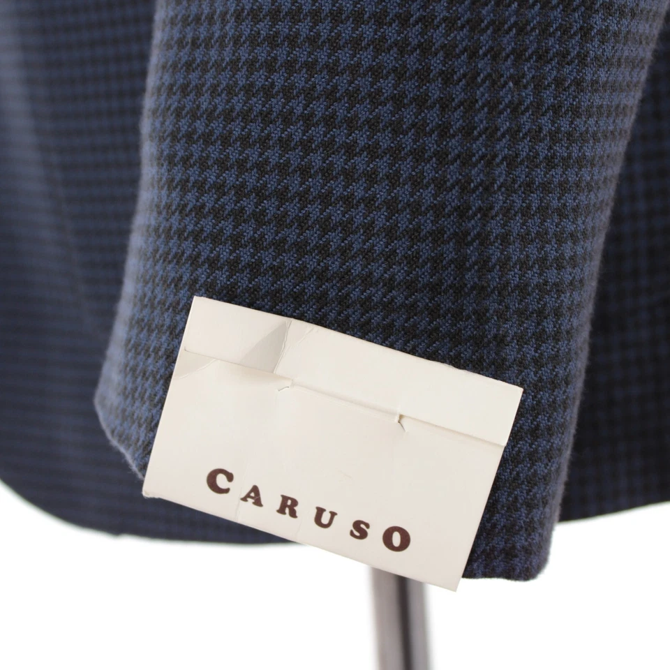 Abrigo deportivo Caruso nuevo con etiquetas 100 % algodón talla 50R (40R EE. UU.) en pata de gallo azul Foto 3 de 4