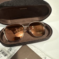 Tom Ford sunglasses aviator 57-17-140-2 Fern TF 12G New With Box Tortoise Silver