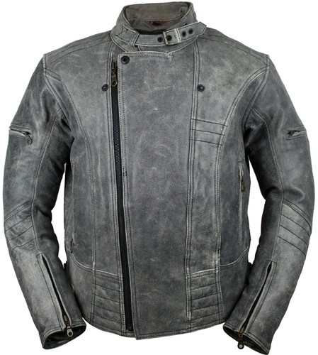 Chaqueta de cuero de motocicleta retro, chaqueta de motocicleta, protectores, motociclista, rockero, cuero de vaca - Imagen 2 de 6