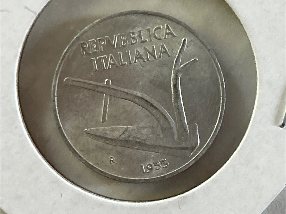 Lot of 4  Italian Coins..2@ 1954  5 Lira Coins  2@ 1955 10 Lira Coins - Image 4 of 4