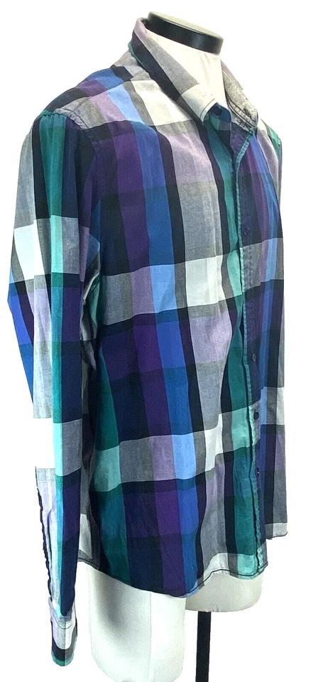 Threads & Heirs Plaid Shirt Men's Size X-Large Multicolor Long Sleeve Button Up - Image 4 of 4