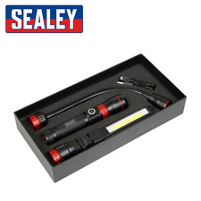 Image of Sealey LED0131R COB LED Work Light Li-Ion Rechargeable Cordless 3In1 Lamp 1000LM