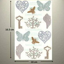Mrs Grossman's Sticker - LASER ACCENTS Butterfly, Bee, Shell, Key, Heart, Tree