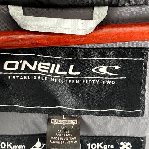 O'neill New Schoolers Tall Fit Ski Jacket Mens Large Gray Red Hooded Full Zip - Picture 4 of 16