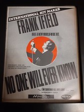 Frank Ifield No One Will Ever Know Rare Original Promo Poster Ad Framed