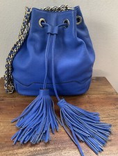 Rebecca Minkoff Blue Leather Lexi Bucket Chain Purse Bag