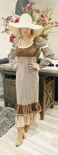 Vestido Hobo Renacimiento Joven Eduardiano Cottage Core Talla 3/4/5 Pradera De Colección - Imagen 10 de 14