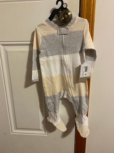 NEW SIZE 0-3 MONTH HONEST GENDER NEUTRAL ORGANIC COTTON SLEEP & PLAY ONE PIECE - Picture 7 of 10