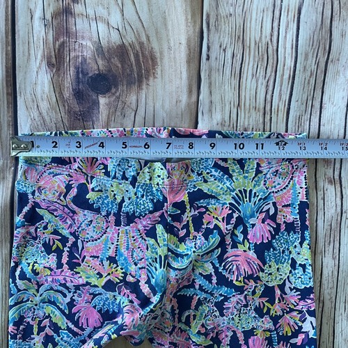 Lilly Pulitzer Girls XL 12-14 Leggings Floral Palm Tree Bright Pink Cotton - Picture 5 of 7