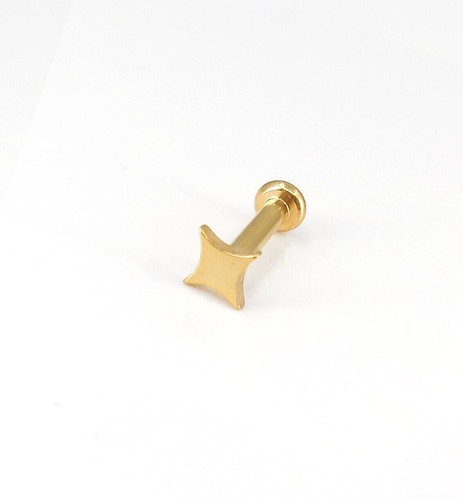 Gold Tone Flat Back Heart Moon Star Threadless Labret Ear 5-10mm Nose Stud Rings - Picture 14 of 17