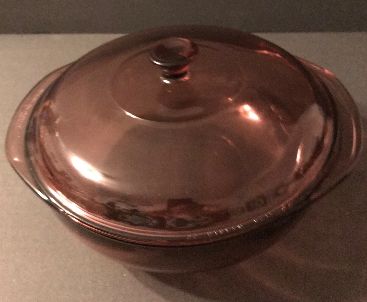 Pyrex Corning Ware Glass Amber 024 Round 2L Casserole Baking Dish