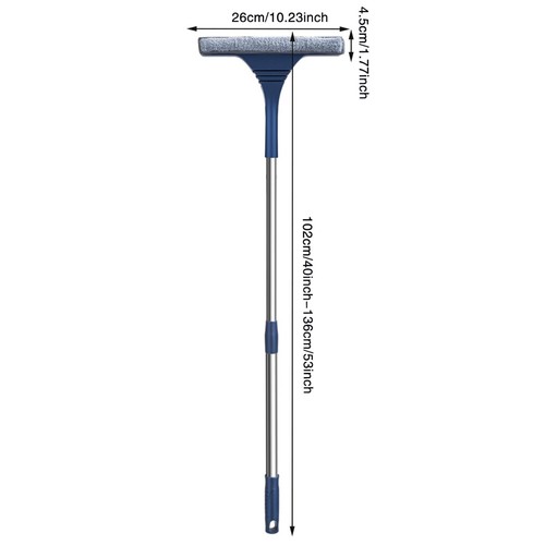 Telescopic Window Cleaning Tool Glass Cleaner Mop with Silicone Scraper Brush - Picture 7 of 12