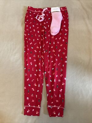 Laura Ashley Pajama Pants Small Womens Joggers Christmas Nwt