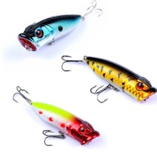 High Grade 3in1 Top water Popper Freshwater Fishing Lures Bass Crankbait Tackle
