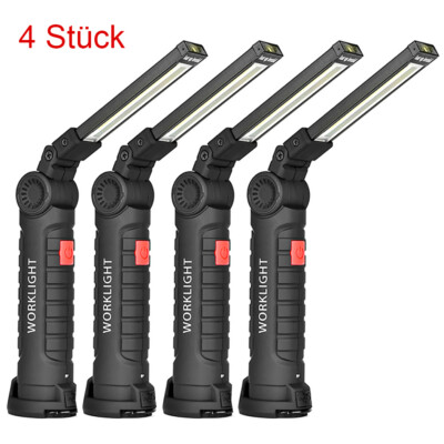 Werkstatt Lampe Hebebühne Auto 2X COB LED Arbeitsleuchte Mit Magnet – Akku- Werkstattlampe, USB-ladbar, IP54 Spritzwassergeschützt Werkstattlampe Led Akku Taschenlampe