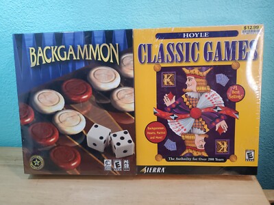 Vintage Backgammon & Hoyle Classic Games 2 Pack- Retail Box - PC CDRom Game