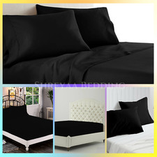 Select Item  Deep Pocket Black Bed Sheets Egyptian Cotton 1000 TC US Sizes