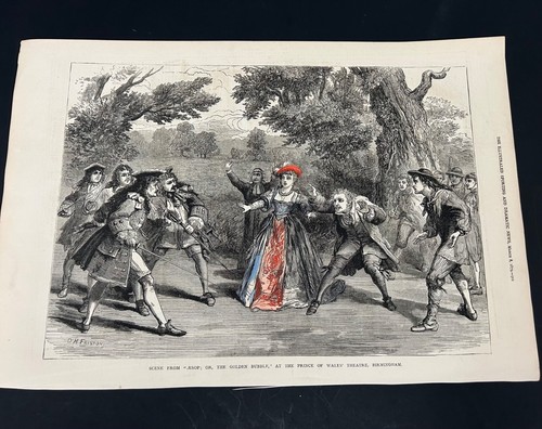 Scene From "As You Like It" 1890s Illustrated Sporting & Dramatic News Print - Picture 3 of 8