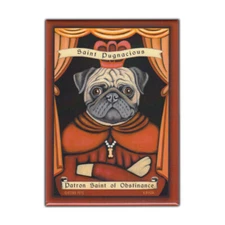 Retro Pets Magnet, Patron Saint Dog Series, Pug, Advertising, 2.5" x 3.5"