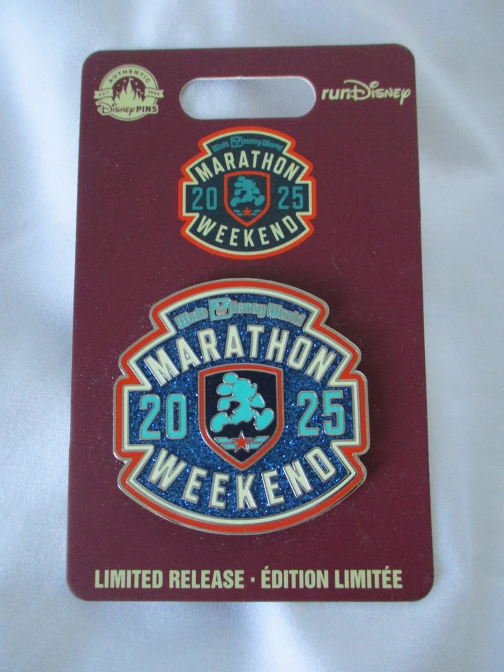 Prendedores de maratón RunDisney 2025 Disney World logotipo medalla y banderín Mickey y Minnie Foto 4 de 4