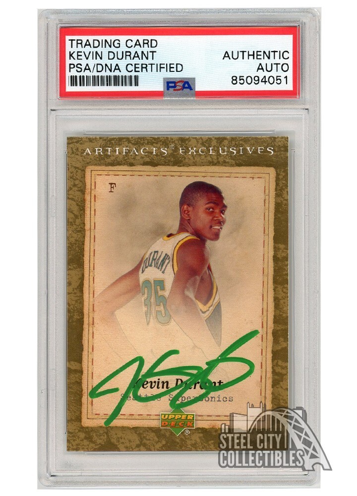 Kevin Durant 2007-08 Upper Deck Artifacts Auto Rookie Card #227 PSA/DNA (Green)