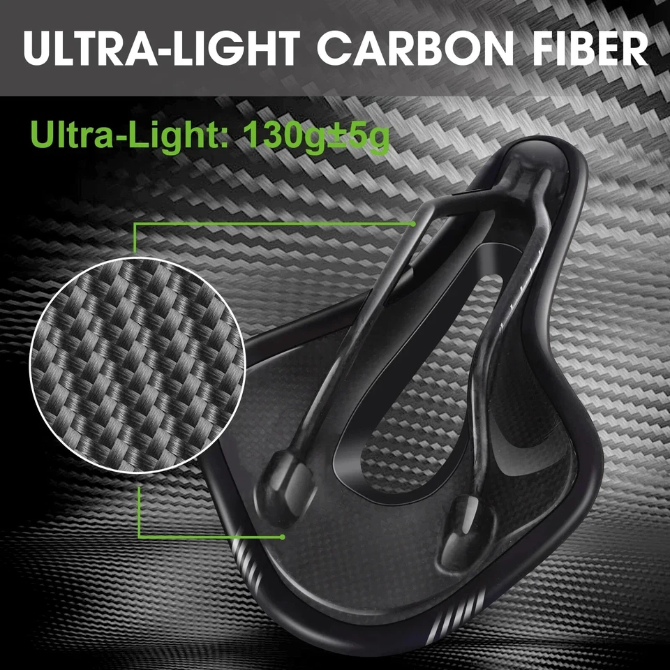 Sillín de fibra de carbono hueco cómodo MTB bicicletas de carretera asientos accesorios de bicicleta Foto 4 de 4
