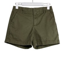 Banana Republic Green Authentic Mid Rise Stretch Cotton Chino Shorts Size 0