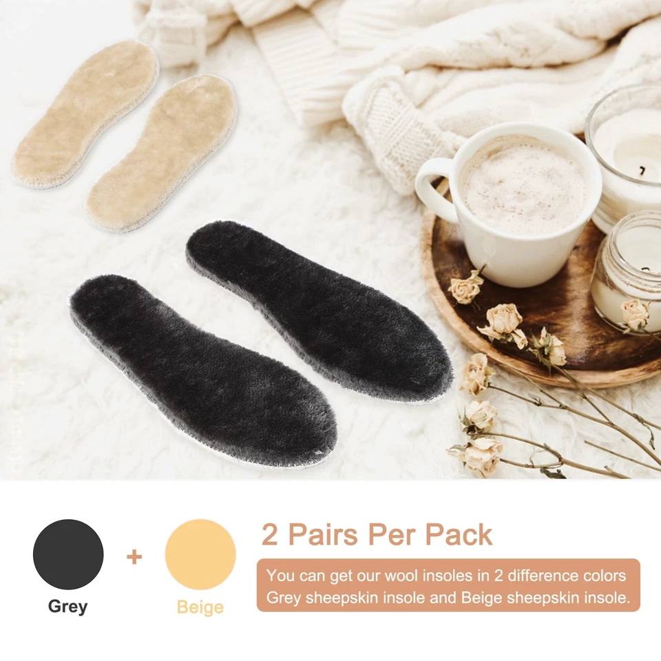 Furry Shoe Insoles Thick Winter Warm Inner Soles for Men and Women Work Boots - Image 3 of 4