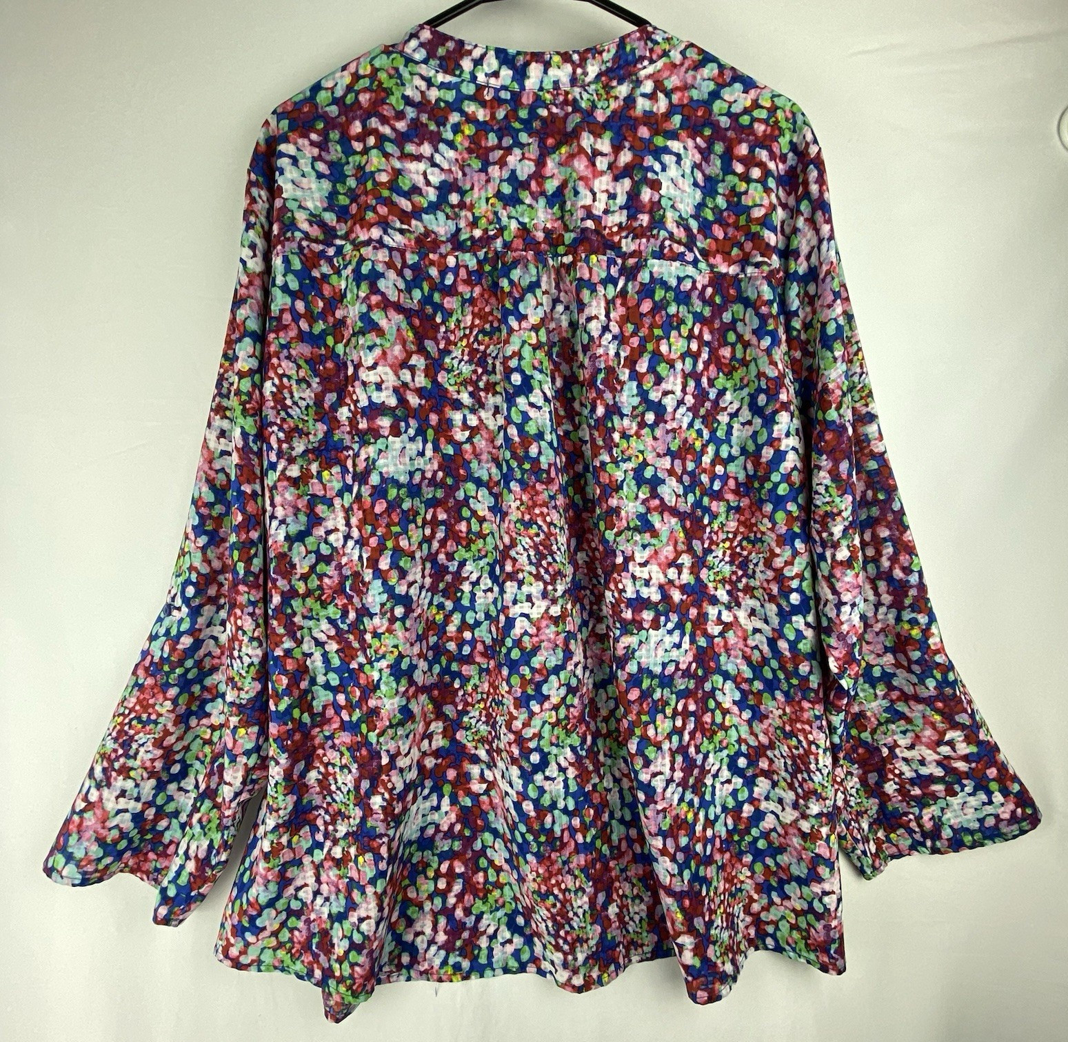 Notations Blouse Women's 3X Split Button Neck Ple… - image 7