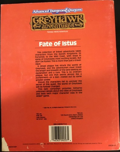 Fate of Istus WG8 9253 | 2nd Ed AD&D | Advanced Dungeons & Dragons | 1989 | TSR - Picture 7 of 7
