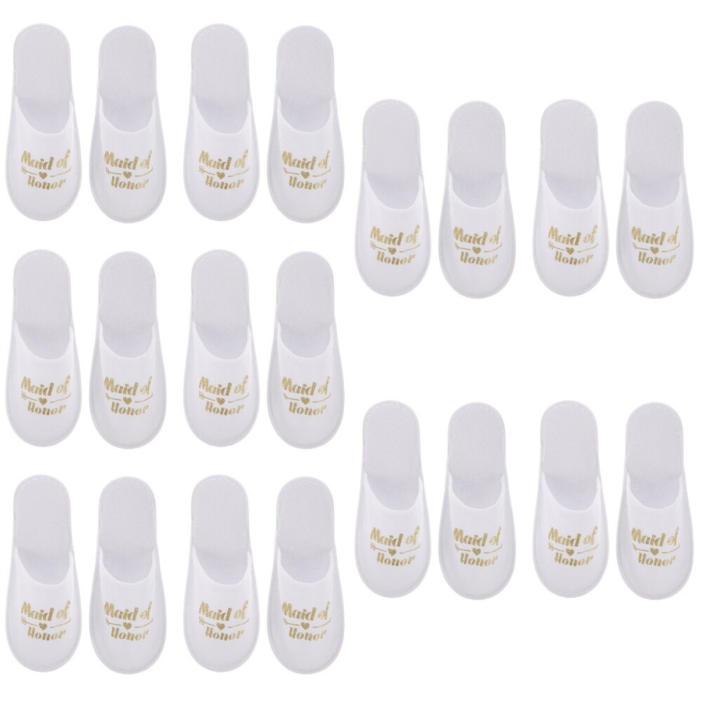 PANTOFOLA D’ORO 5 PEZZI Pantofole Monouso Damigella Uomo Ospite Senza Scarpe Casa Bianco