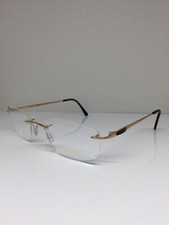 New Vintage Daniel Swarovski S 065 Rimless Eyeglasses 23KT GP Crystal Austria
