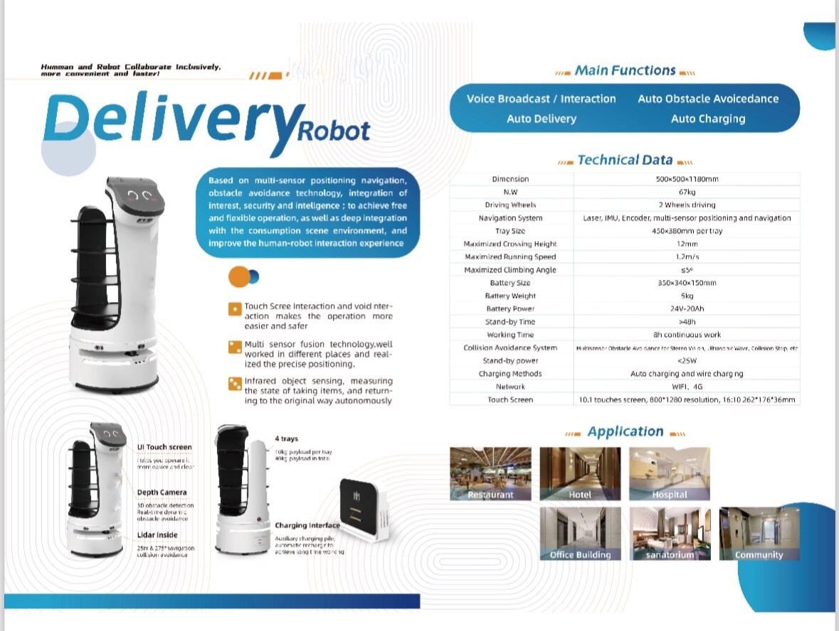 Automatic Food Serving Dish Delivery Robot Waiter Hospitality