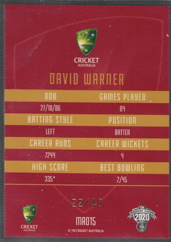 2020/21 CA Traders Cricket MOJO Ruby, Individual Card Sale only Nr-Mint. - Picture 11 of 99