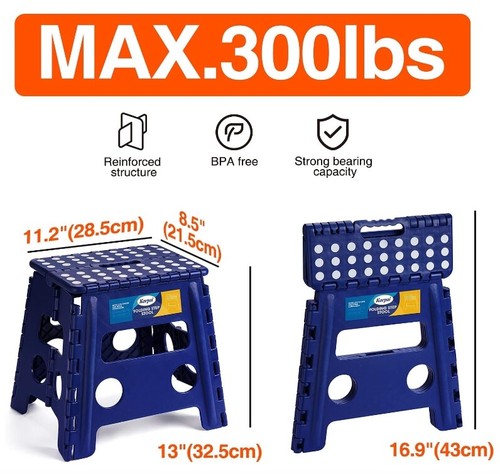 plastic Folding Step Stool 16 inch folding stool seat chair portable kids adults - Picture 71 of 75