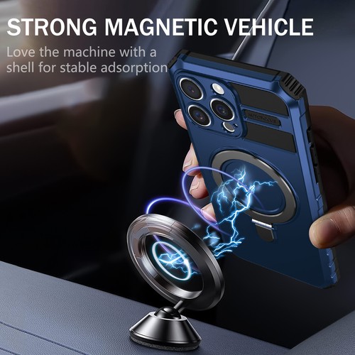 Heavy Duty Magnetic Rotatable Holder Magsafe Case For iPhone 16 15 Pro Max Cover - Picture 20 of 58