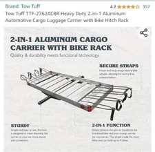 Duel Cargo Storage Carrier And Bike Rack Hitch