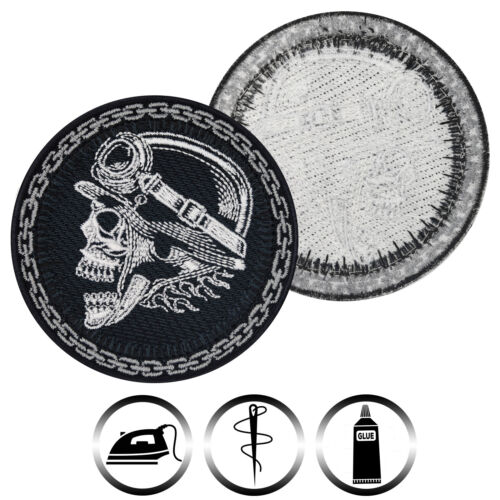 Biker Patches Aufnäher Vintage Motorrad Aufbügler Patch Cafe racer 75x75mm - Bild 3 von 8