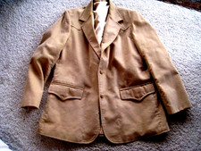 Vintage JCPENNEY Jacket Mens 44R Tan Corduroy Western Blazer Elbow Patches 70s
