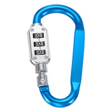 3 Inch Length Combination Locks, 3 Dial Digit Combo D-Ring Locking, Blue