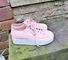 Image of Superga Platform Women's Trainers UK 6 (39) Pink Canvas Sneakers