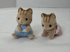 Calico Critters Sylvanian Families Striped Cat Baby Twins Pair Scott Skylar