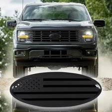 9" For Ford F150 F250 F350 Black Front Grill Tailgate US Flag Oval Emblem Badge