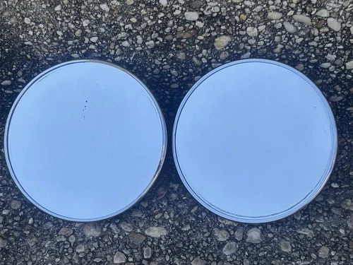 1947-72 C/10 Exterior Mirror Head 5" Round Ribbed Chrome Original Style PAIR L&R