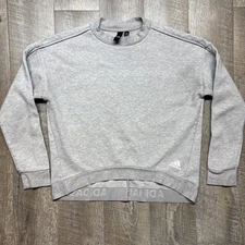 Adidas Women's Versatility Sweatshirt GH4898 Grey Heather Size Small Gym Workout