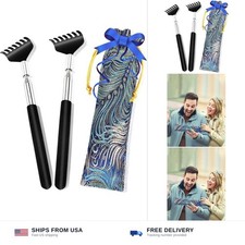 Portable Extendable Back Scratcher, 2 Pack Metal Telescoping Backscratchers f...