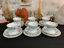 Colclough Braganza 18 Piece Trio Tea Set Bone China Cups Saucers 