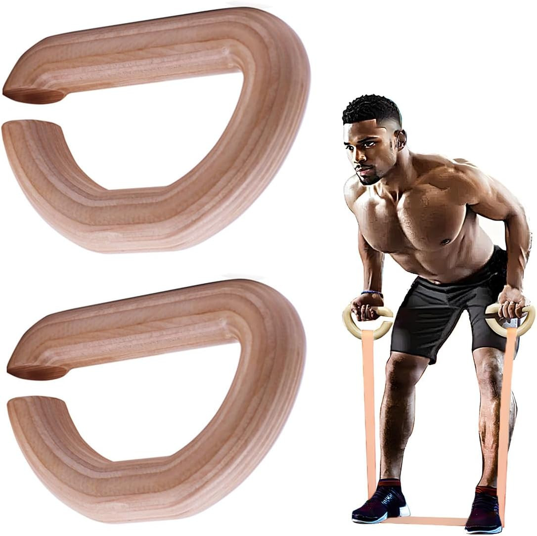 Wooden Resistance Bands Handles Versatile Exercise Handles for Elastic Band W...