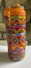 Vaso de lata Cool Gear naranja de moda diseño tribal azteca 16 oz. Enfriador aislante