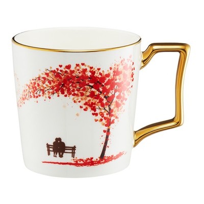 AMBITION Kaffeebecher Kaffeetasse Becher Porzellan Tee Kaffee Amore 430 ml Baum 